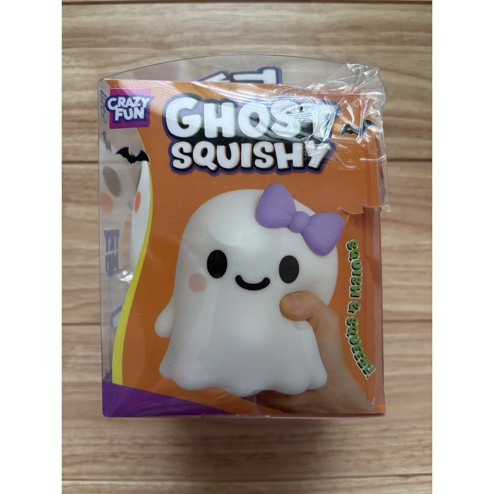 Crazy Fun Ghost Squishy Squeeze Toy, White/Purple/Orange/Black, Ages 6+